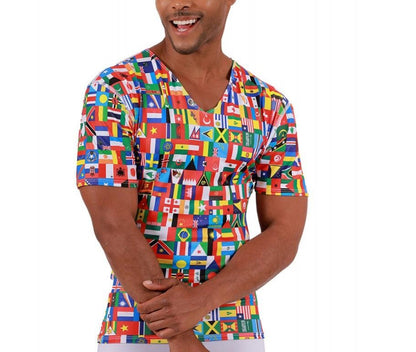 Insta Slim I.S.Pro USA Big & Tall Flags Activewear Short Sleeve V-Neck - 5VAT001BT