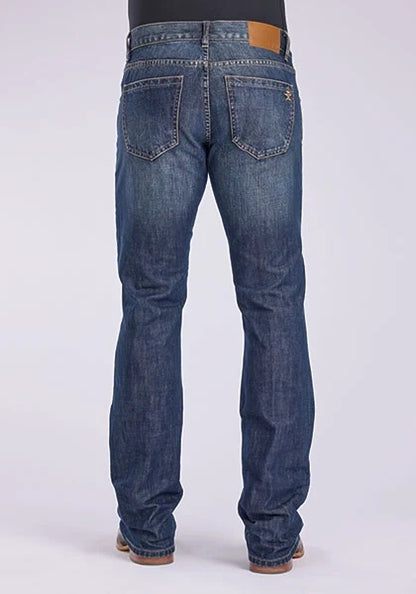 Tin Haul 1660 Jagger Fit Embroidered Pocket (Dark Wash) - Men's Bootcut Jeans