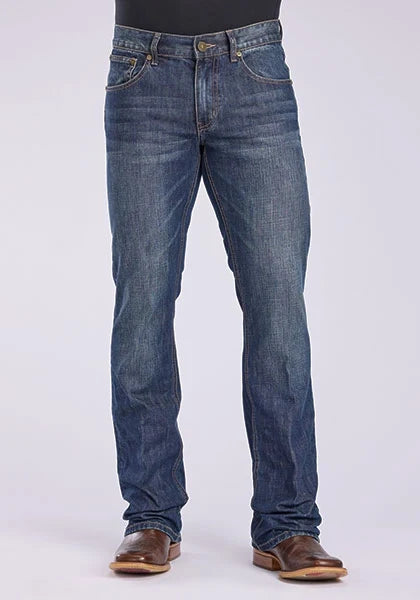 Tin Haul 1660 Jagger Fit Embroidered Pocket (Dark Wash) - Men's Bootcut Jeans
