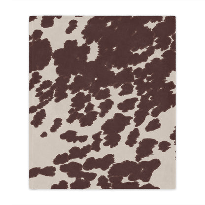 Cozy Cowhide Minky Blanket, Soft Throw for Kids & Adults, Farmhouse Decor, Gift for Baby Showers, Home Essentials, Warm Comfort