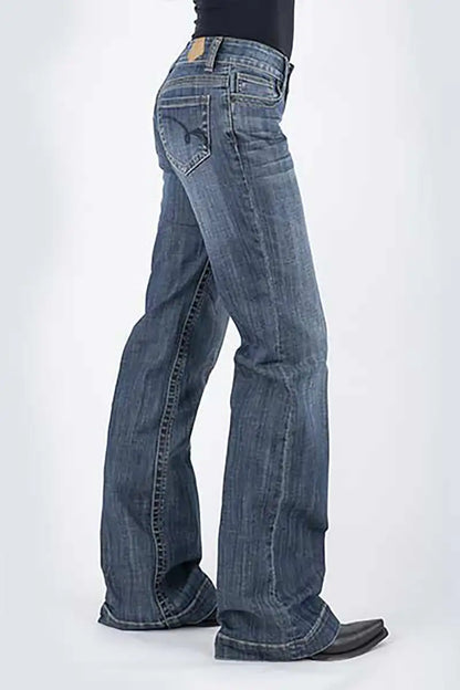 Tin Haul 460 Ella Fit Blue Loop Pocket ( Denim Dark Wash ) - Women's Jeans