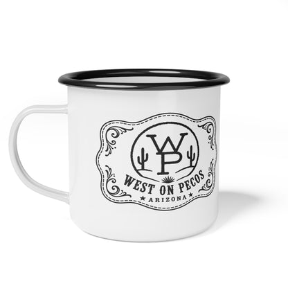 Enamel Camp Cup — West on Pecos Arizona Vintage Logo Camping Mug