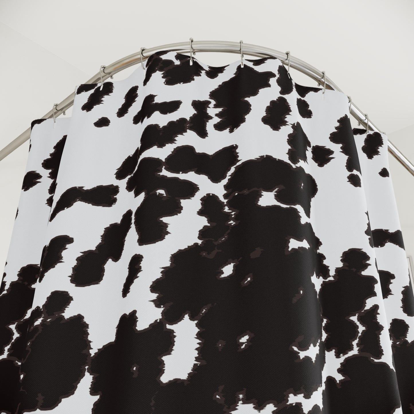 Cow Print Shower Curtain — Black & White Farmhouse Bath Decor