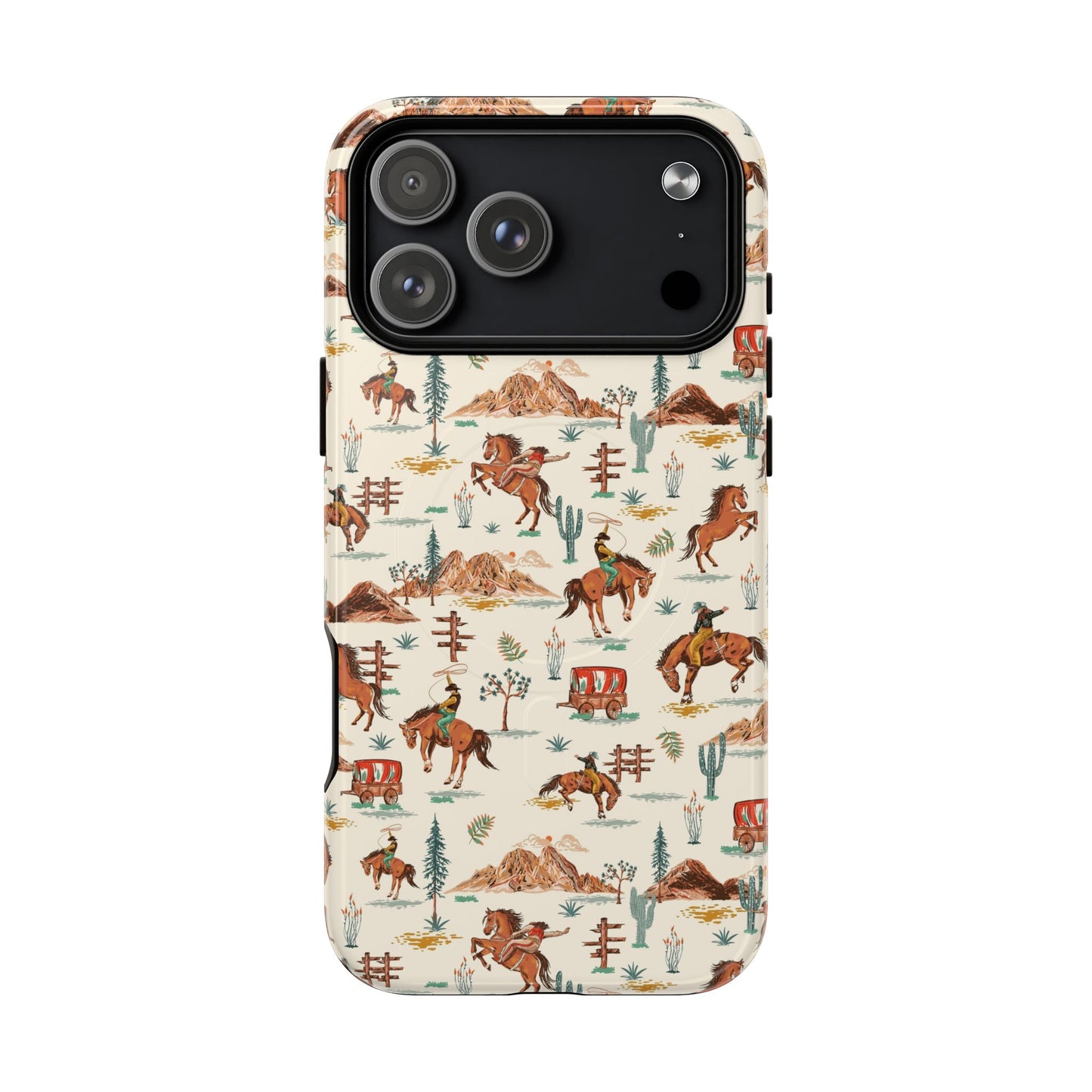 Western Cowboy Pattern Tough Magnetic Phone Case