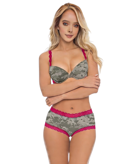 Women's Pink Camo Hunting Boyshort Panty - Atlas Fuchsia Underwear - Wilderness Dreams