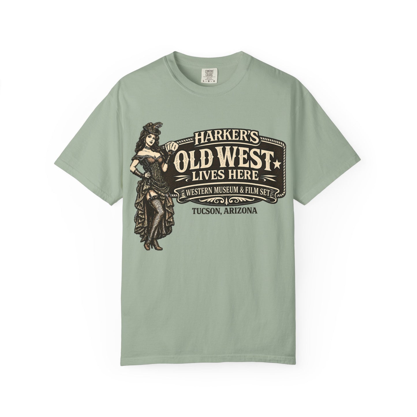 Harker's Old West Saloon T-Shirt —  Old West Lives Here” Vintage Tee