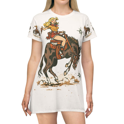 Rodeo & Blue Star Print T-Shirt Dress