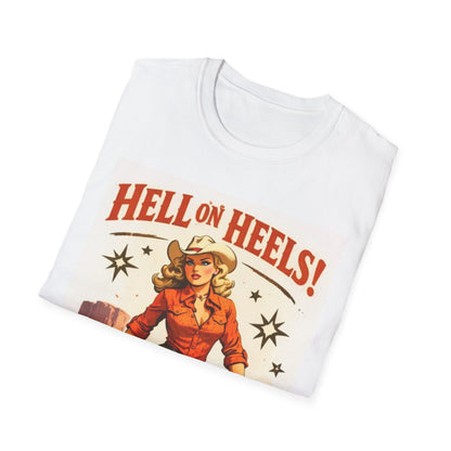 Hell on Heels Vintage Cowgirl T-Shirt Top