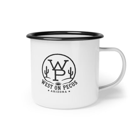 Enamel Camp Cup — West on Pecos Arizona Vintage Logo Camping Mug