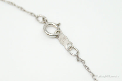 Designer SUN Lab Sapphire Cubic Zirconia Sterling Silver Necklace