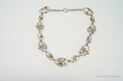 Lang Antiques Floral Link Sterling Silver Necklace