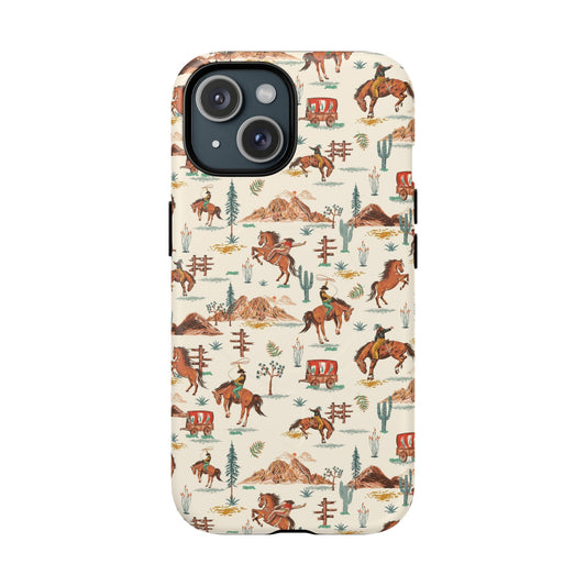 Western Cowboy Pattern Tough Magnetic Phone Case