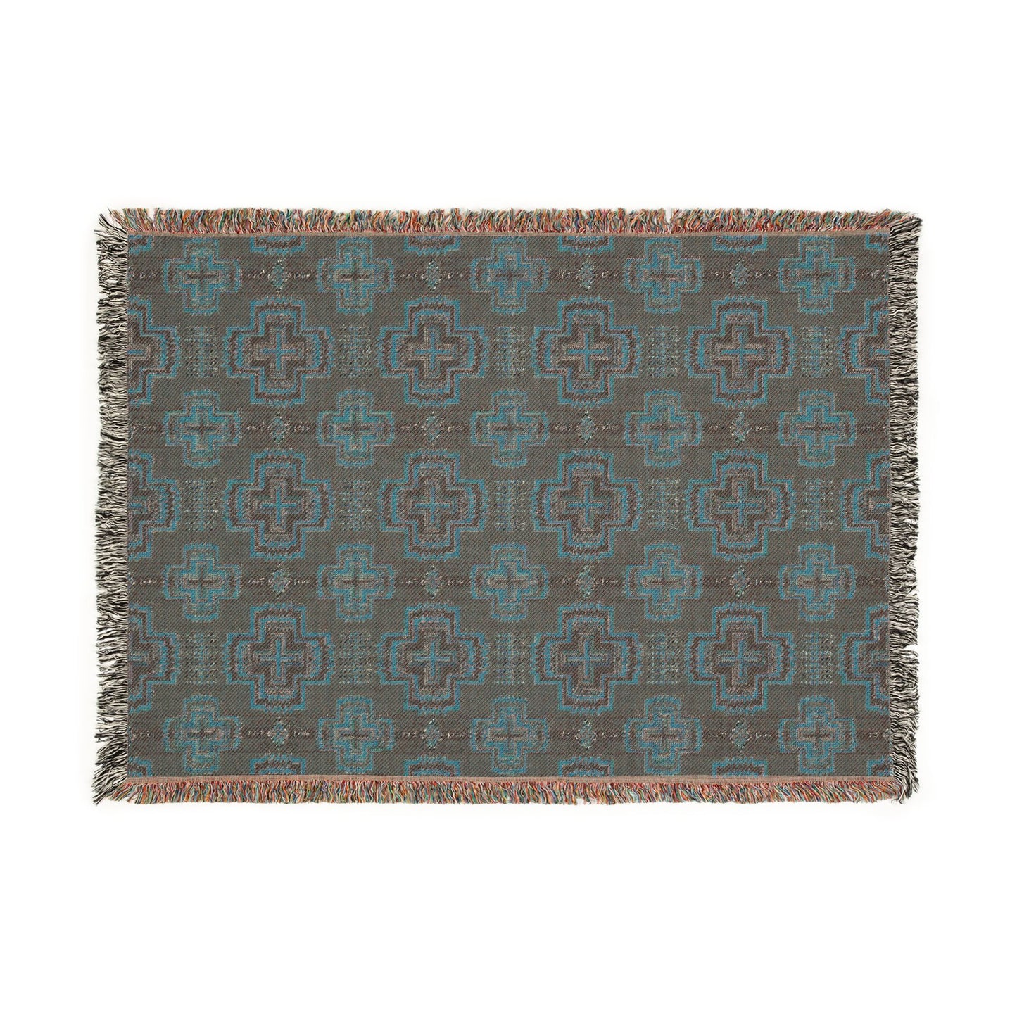 Southwestern Woven Blanket – Geometric Tribal Throw for Cozy Living Room or Cabin