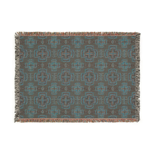 Southwestern Woven Blanket – Geometric Tribal Throw for Cozy Living Room or Cabin