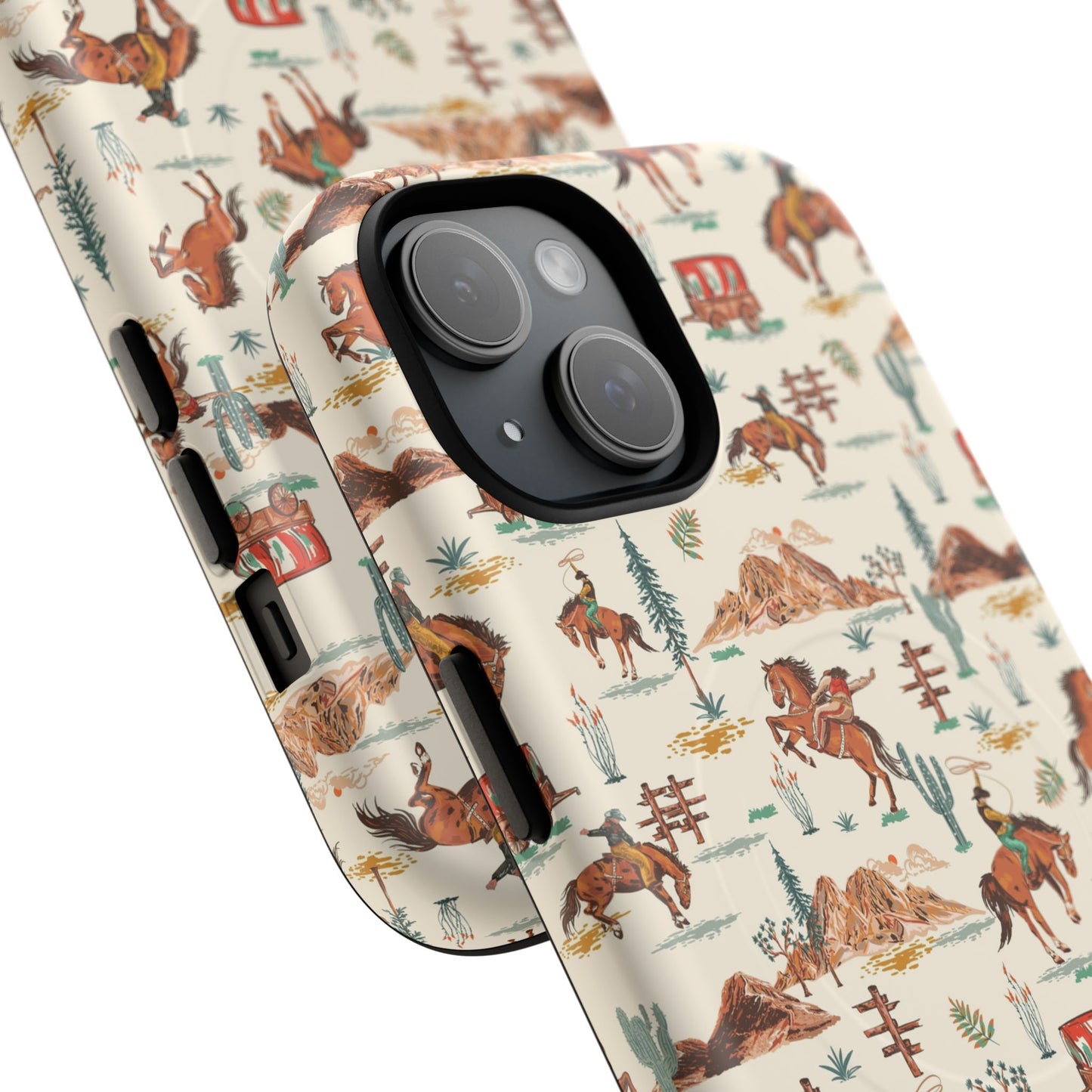 Western Cowboy Pattern Tough Magnetic Phone Case