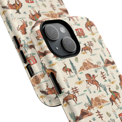 Western Cowboy Pattern Tough Magnetic Phone Case