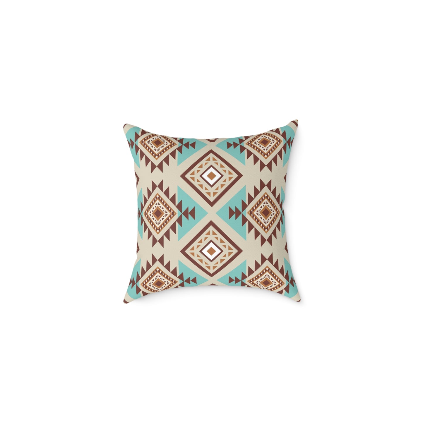 Western-Themed Square Poly Canvas Pillow - Rustic Cowboy and Tribal Pattern Decor