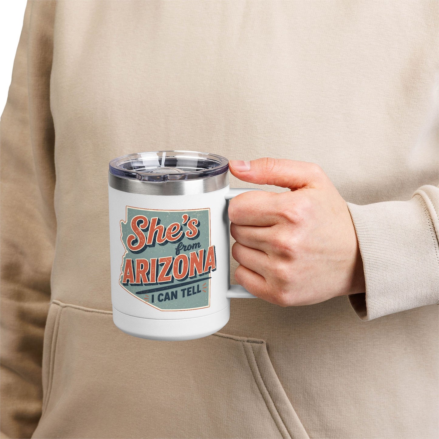 She's From Arizona 15oz Tumbler Mug — Retro State Pride Coffee Cup