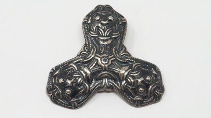 David Andersen Norway Viking Saga Trefoil Beast Sterling Silver Necklace Pendant
