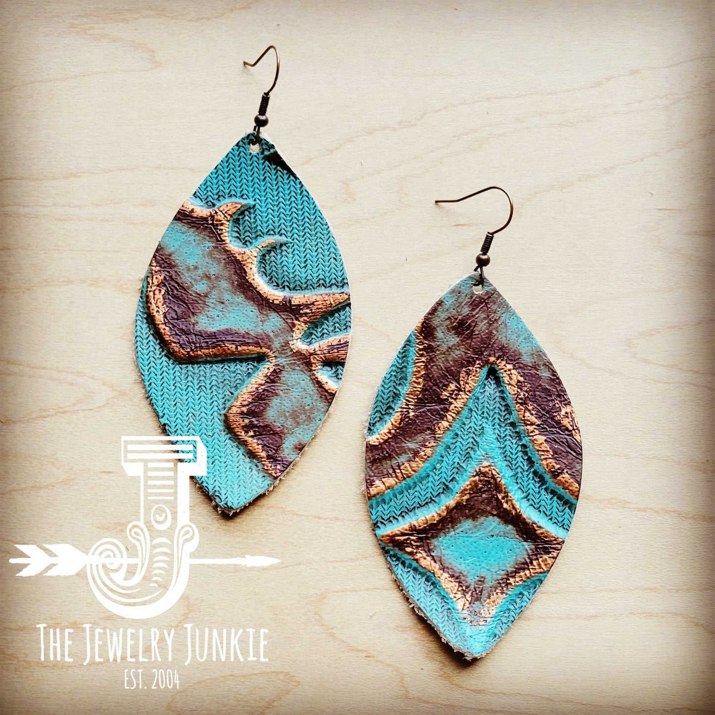 **Leather Oval Earring-Copper Laredo 214y