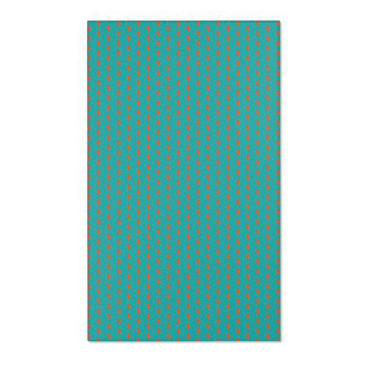Turquoise & Coral Dot Area Rug — Modern Geometric Accent Rug for Living Room, Bedroom, or Nursery
