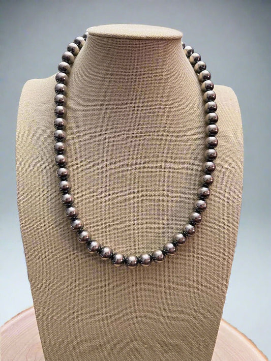 10mm Sterling Pearl Necklace — 18 inch