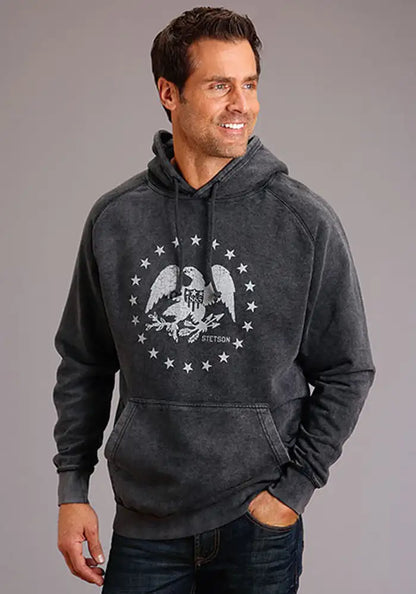 Stetson Eagle And Star (Black) - Men's Hoodie Sweatshirt