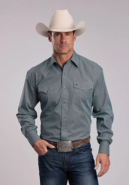 Stetson 2867 Forest Mosaic (Green) - Men's Western Shirt