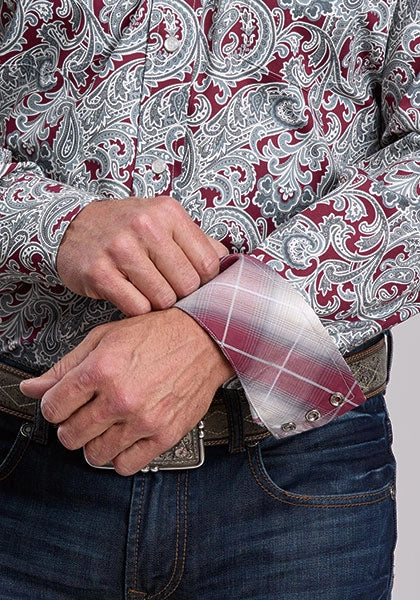 Stetson 2870 Bloodstone Paisley (Red) - Men's Western Shirt