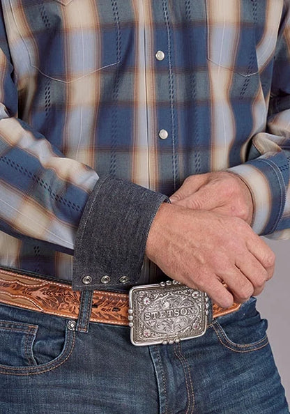 Stetson 2513 Ranch Plaid (Blue) - Men's Western Shirt