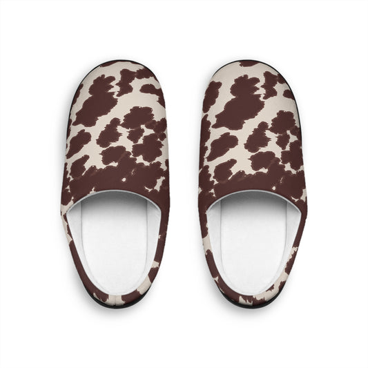 Chic Cow Print Indoor Slippers | Cozy Slipper Shoes, Home Footwear, Stylish Lounge Slippers, Perfect Gift for Her, Relaxation Essential