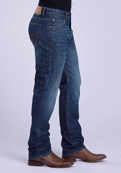 Stetson 1210 Straight Fit (Orange/Dark Wash) - Men's Jeans