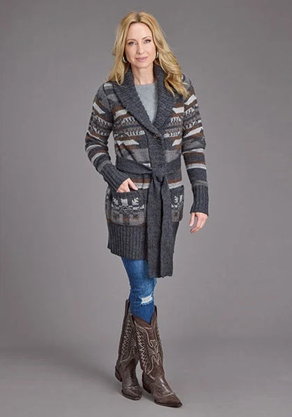 Stetson 2266 Indigo Aztec (Grey) - Women's Sweater