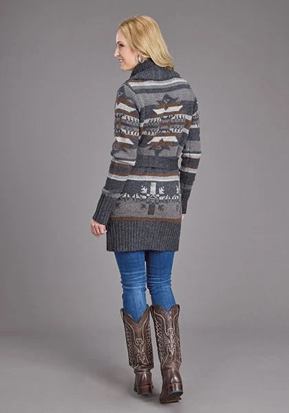 Stetson 2266 Indigo Aztec (Grey) - Women's Sweater