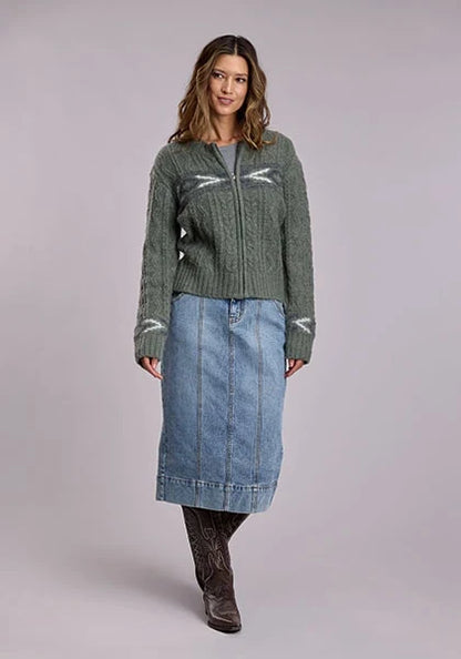 Stetson 3188 Aztec Cable (Green) - Women's Wool Sweater