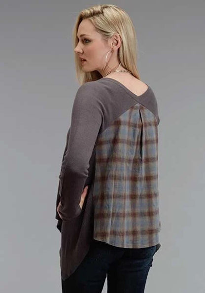 Stetson 0758 Twill Plaid (Grey) - Women's Knit Shirt