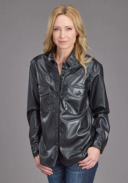 Stetson Oversized Leather (Black) - Women's Button Up Shirt