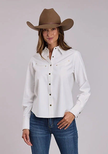 Stetson Loose Denim (White) - Women's Western Shirt