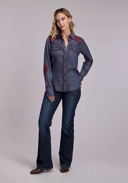 Stetson Cactus Wine (Blue) - Women's Western Shirt