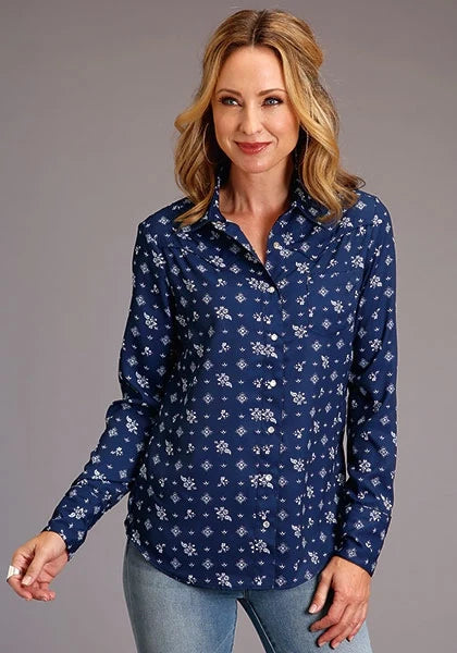 Stetson 01120 Vintage Ditzy (Blue) - Women's Blouse