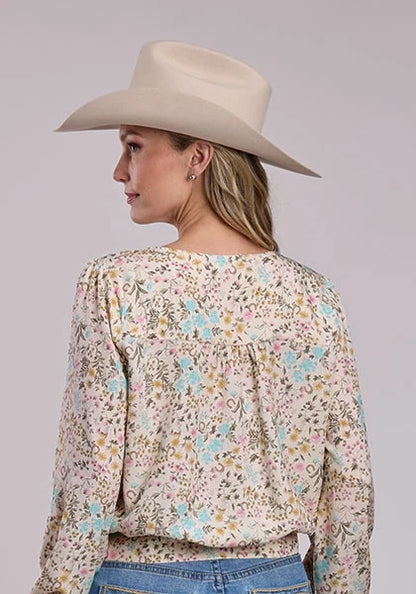 Stetson 2914 Prairie Floral (Cream) - Women's Blouse