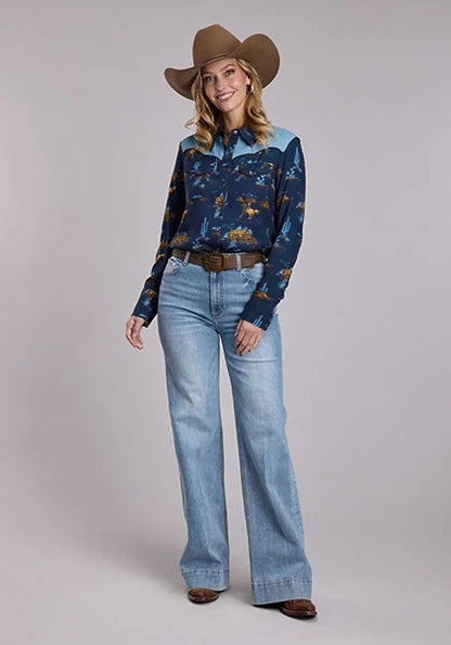 Stetson 3137 Ranch Life (Navy) - Women's Western Shirt