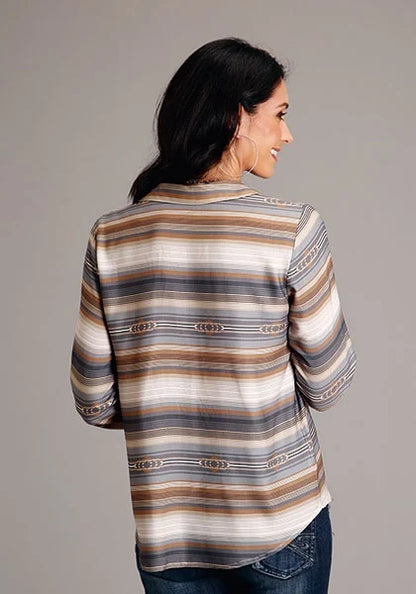 Stetson 1733 Desert Serape V-Neck (Brown) - Women's Blouse