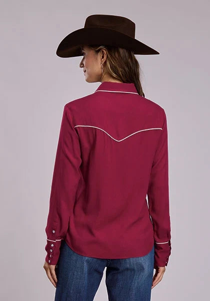 Stetson 3155 Long Sleeve (Wine) - Women's Western Shirt