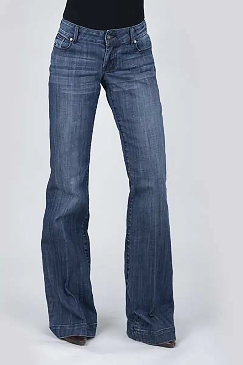 Stetson 214 Trouser Fit S Back Pocket (Denim Dark Wash) - Women's Jeans