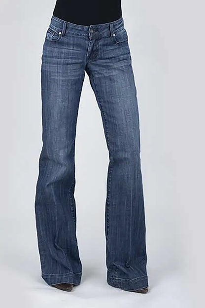 Stetson 214 Trouser Fit S Back Pocket (Denim Dark Wash) - Women's Jeans