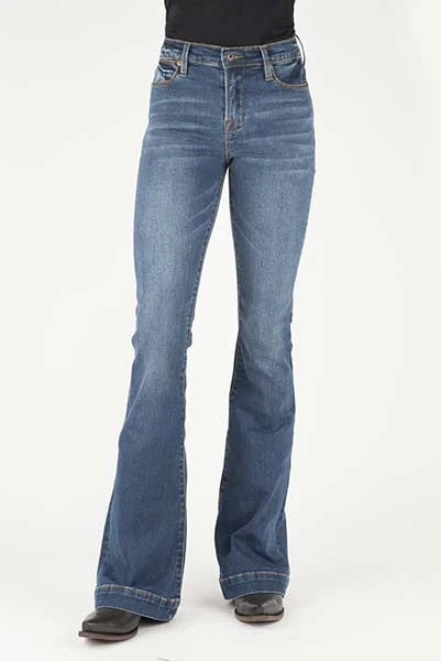 Stetson 921 High Waist Flare Fit (Brown/Medium Wash) - Women's Jeans