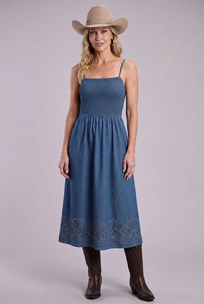 Stetson Elastic Bodice (Blue) - Women's Denim Dress
