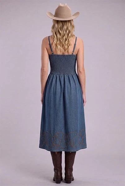 Stetson Elastic Bodice (Blue) - Women's Denim Dress