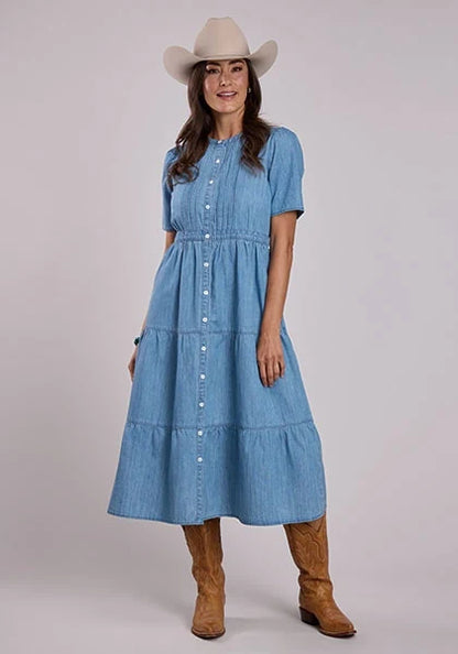 Stetson 3 Tiered Denim (Blue) - Women's Dress